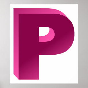 Monogram Letter P Poster