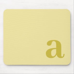 Monogram Letter Pale Yellow & Mustard Minimalist Mouse Mat