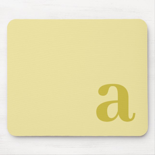Monogram Letter Pale Yellow & Mustard Minimalist Mouse Mat (Front)