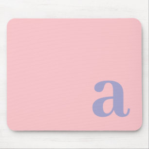 Monogram Letter Pink & Blue Minimalist Mouse Mat