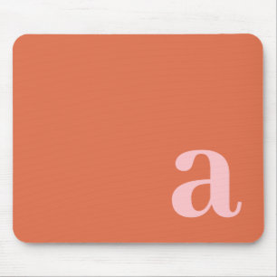 Monogram Letter Pink & Red Minimalist Mouse Mat