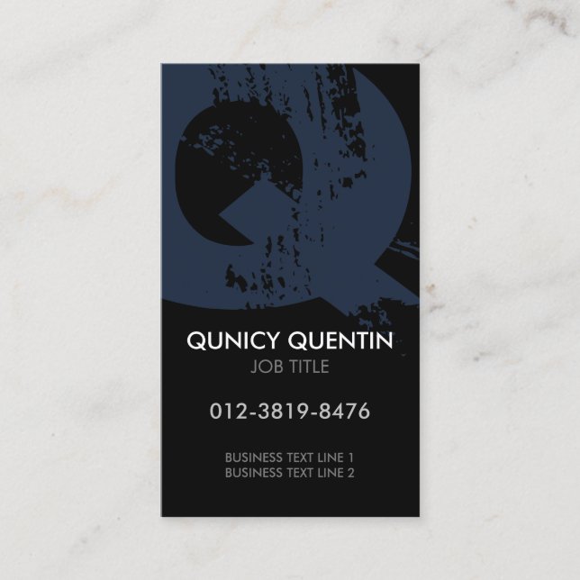 Monogram Letter Q Business Card (Front)