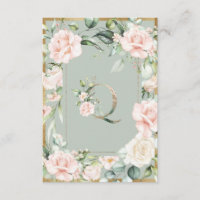 Monogram Letter Q Wedding Thank You Card