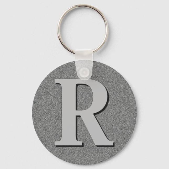 Monogram Letter R Key Ring (Front)