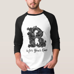 Monogram Letter R Personalised Name T-Shirt