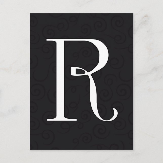 Monogram Letter R Postcard (Front)