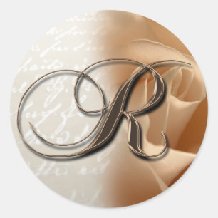 Monogram Letter R  Wedding Envelope Seal