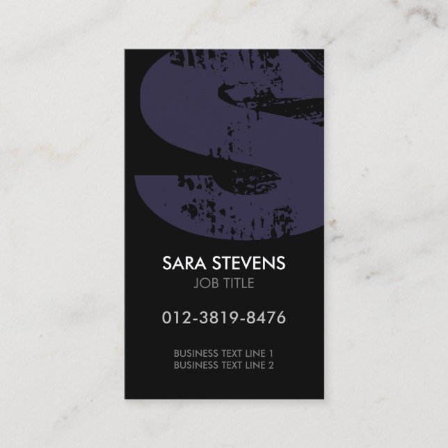 Monogram Letter S Business Card (Front)