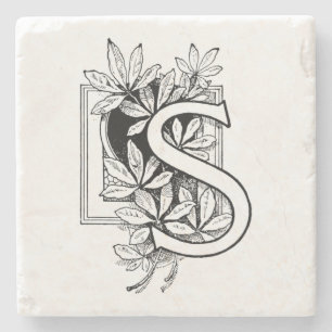 Monogram Letter 'S' Collage Stone Coaster