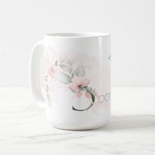 Monogram Letter S Elegant Blush Pink Rose Coffee Mug