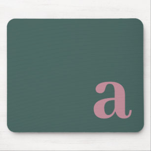 Monogram Letter Sea Green & Purple Minimalist Mouse Mat
