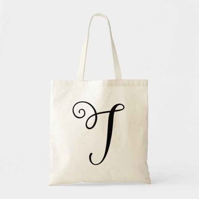 Monogram Letter "T" Budget Tote-Canvas Tote Bag (Front)