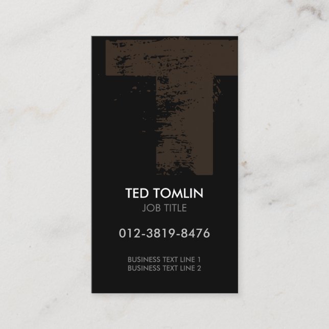 Monogram Letter T Business Card (Front)