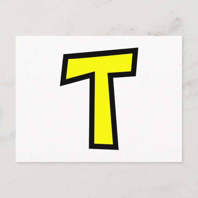 Monogram Letter T Postcard (Front)