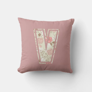 Monogram Letter V Cushion