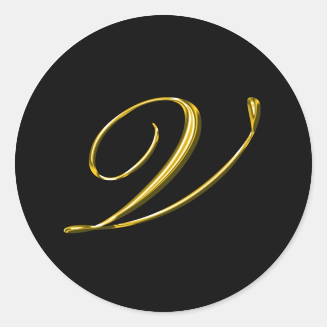 Monogram Letter V Wedding Envelope Seal (Front)