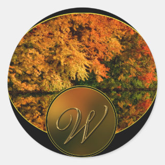 Monogram Letter W Fall Wedding Envelope Seals