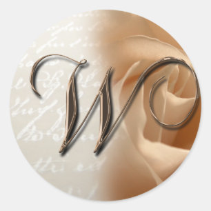 Monogram Letter W Wedding Envelope Sticker