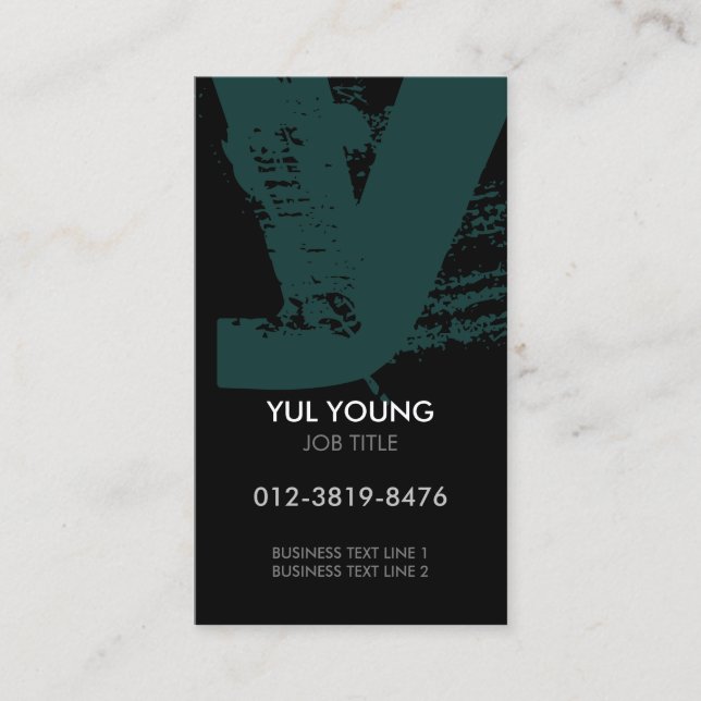 Monogram Letter Y Business Card (Front)