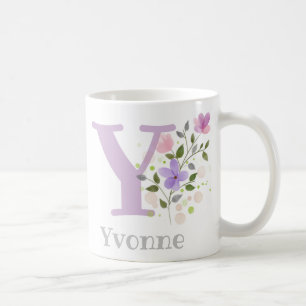Monogram Letter Y & Christian Name Coffee Mug