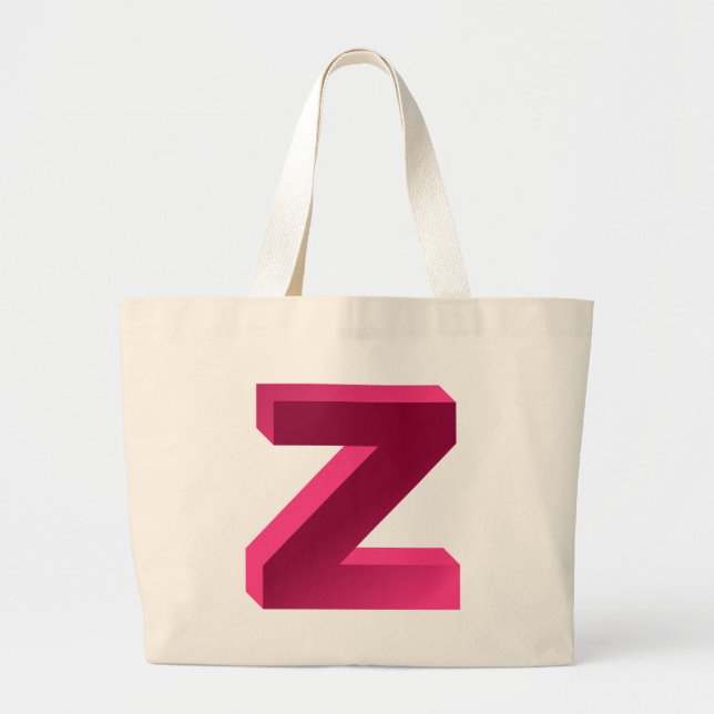 Monogram Letter Z Large Tote Bag (Front)