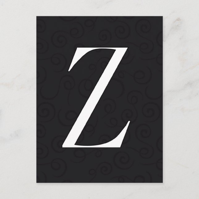 Monogram Letter Z Postcard (Front)