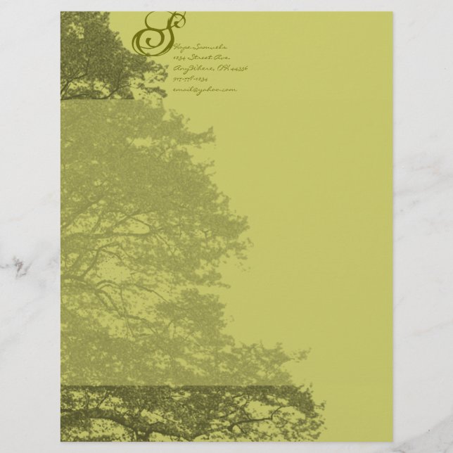 Monogram Letterhead Lime Tree Design (Front)