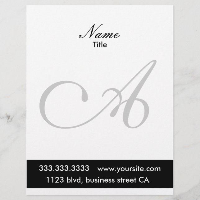 monogram letterheads customized letterhead (Front)