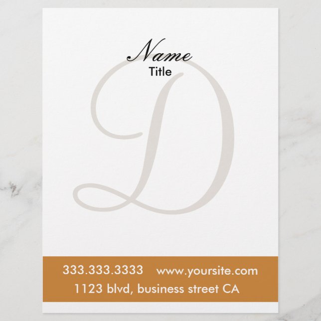 monogram letterheads personalised letterhead (Front)