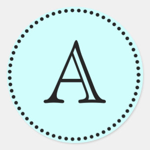 Monogram Letters Classic Round Sticker