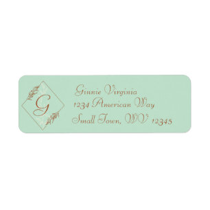 Monogram Light Blue Return Address Label