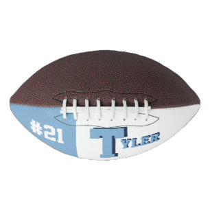 Monogram Light Blue & White American Football