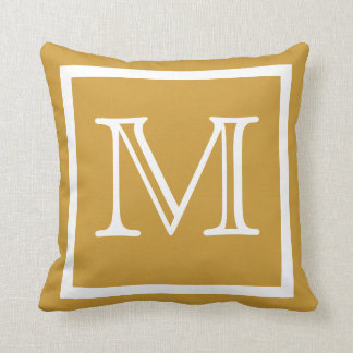 MONOGRAM light brown tan pillow solid