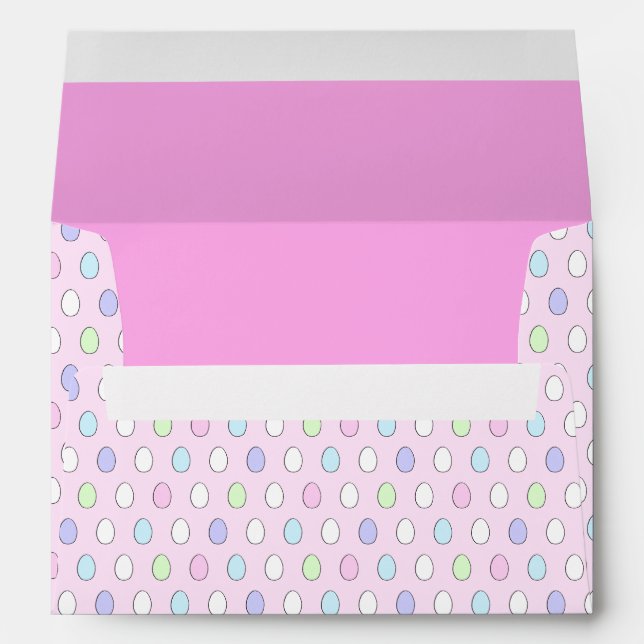 Monogram Light & Dark Pink Easter Egg Pattern Envelope (Back (Bottom))
