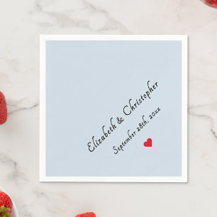 Monogram Light Dusty Blue Wedding Party Cocktail Napkin