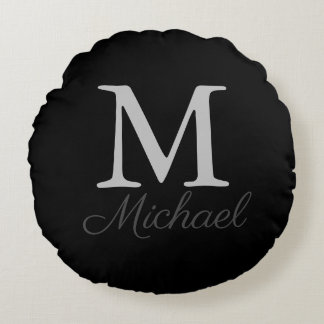 Monogram light fog  round cushion