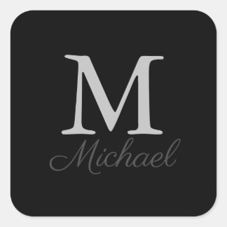 Monogram light fog square sticker