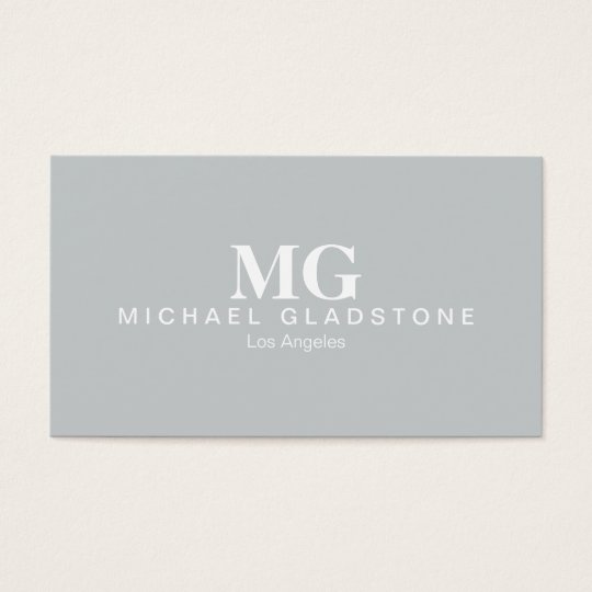 Monogram Light Grey Background Business Card