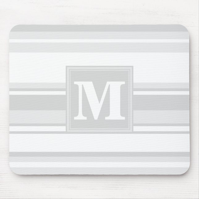 Monogram light grey stripes mouse mat (Front)