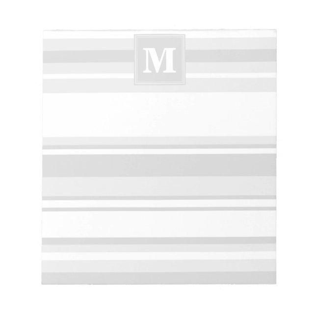 Monogram light grey stripes notepad (Front)