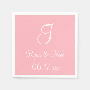 Monogram Light Pink Classy Monochromatic Napkins