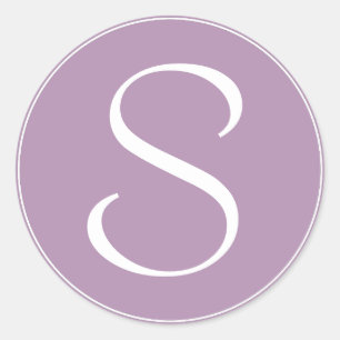 Monogram Light Purple With White Ring BT Classic Round Sticker