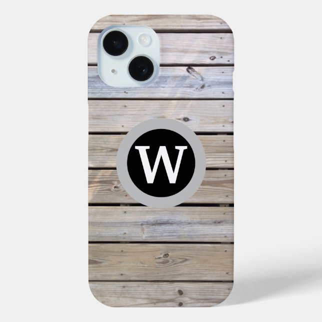 Monogram Light Wood Planks Case-Mate iPhone Case (Back)