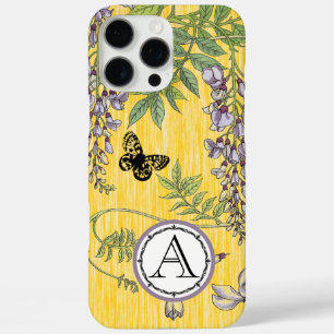 Monogram Lilac and Yellow Vintage Wistria iphone iPhone 16 Pro Max Case