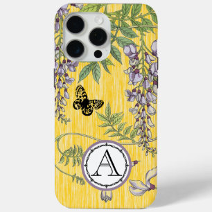 Monogram Lilac and Yellow Vintage Wistria iphone iPhone 15 Pro Max Case