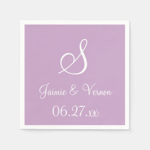 Monogram Lilac Fashionable Monochromatic Napkins