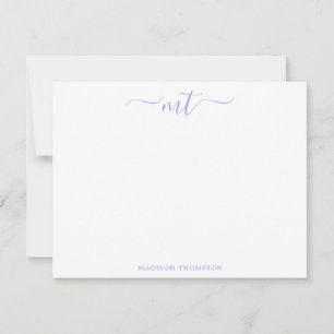 Monogram Lilac Lavender Personalised Stationery Card