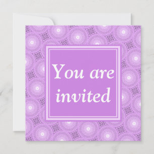 Monogram lilac purple circles pattern invitation