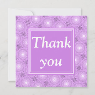 Monogram lilac purple circles pattern thank you card