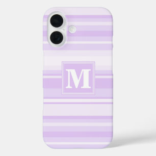 Monogram lilac stripes iPhone 16 case